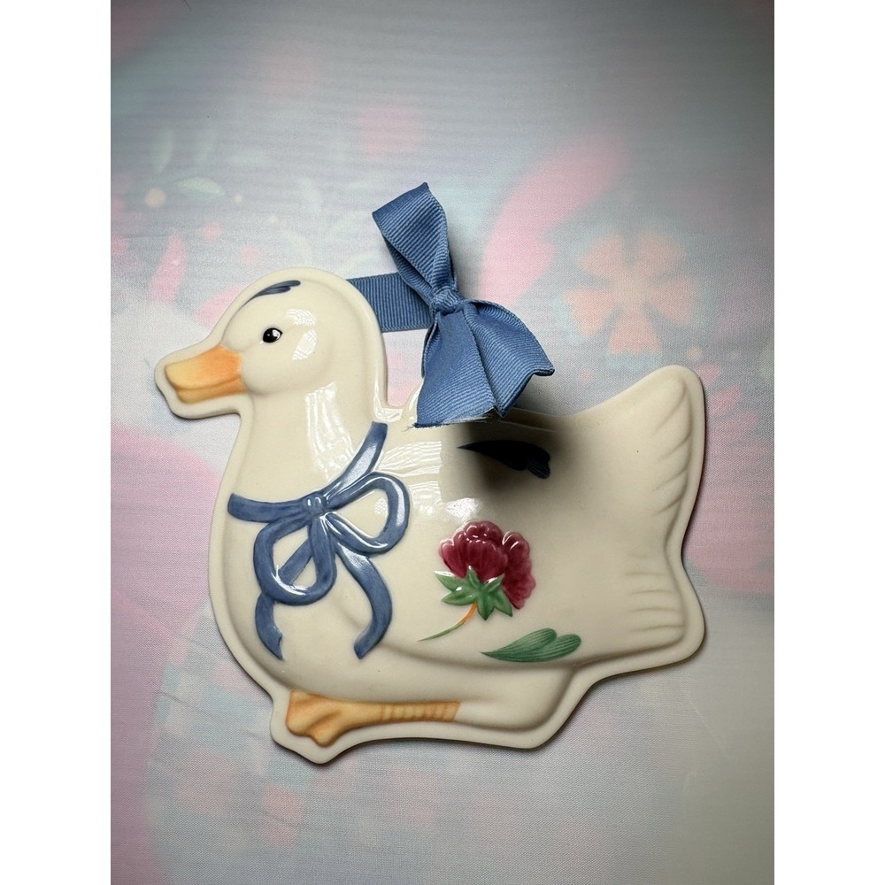 Lenox Duck Poppies on Blue Barnyard Cookie Press Molds Ceramic Porcelain